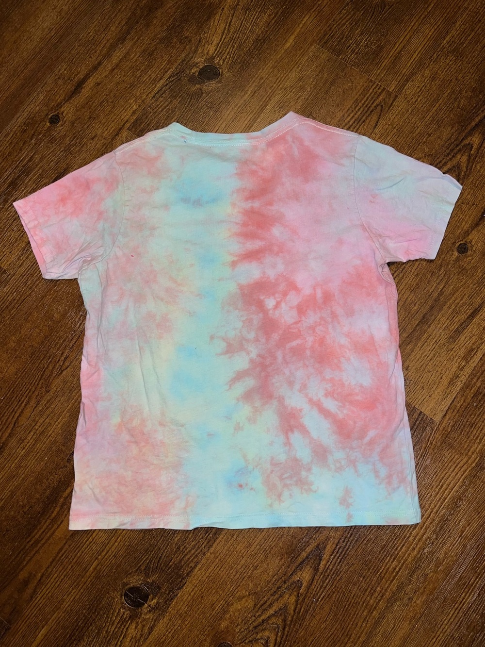 Kids Tie-Dye Hoop Love Sporty Pink & Blue Graphic Tee Size L - Picture 3 of 6